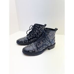 Rag & Bone Cannon Zip-Up Embellished Leather Combat Boots 38